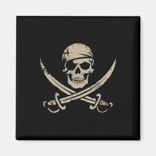 Aimant Pirate Crâne et os croisés Squelette Halloween Pou