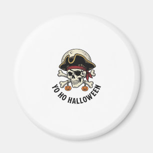 Aimant Pirate Crâne Halloween Gravure Vintage T-Shirt Bla