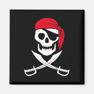 Aimant Pirate Crâne rouge Bandana épée costume cadeau