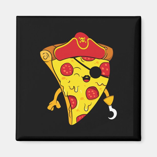 Aimant pirate de la mer des Caraïbes garçonnet pizza (Devant)