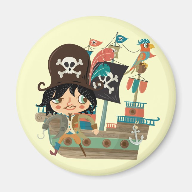 Aimant Pirate et bateau de pirate (Devant)
