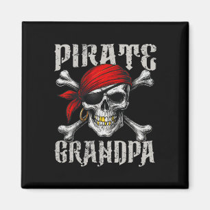 Aimant Pirate Grand-Père Jolly roger Drapeau Et Crossbon 