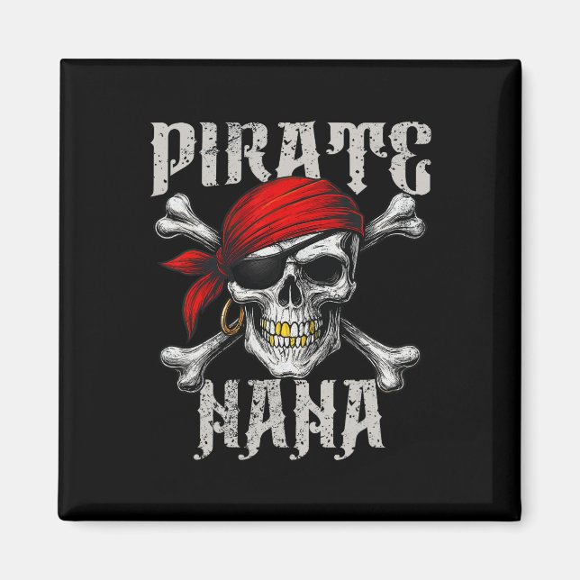 Aimant Pirate Nana Jolly roger Drapeau Et Crossbones Crân (Devant)