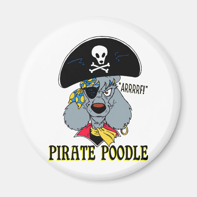 Aimant Pirate Poodle (Devant)
