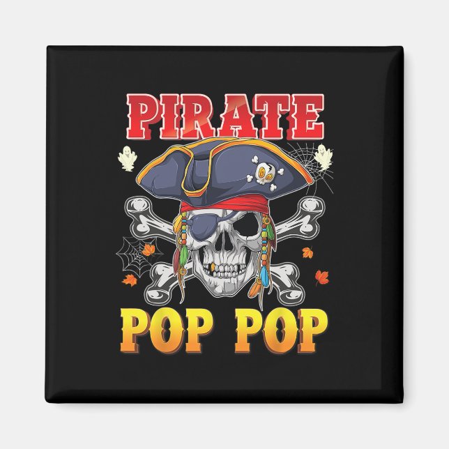 Aimant Pirate Pop-pop Skull Crossbones Halloween Costume (Devant)