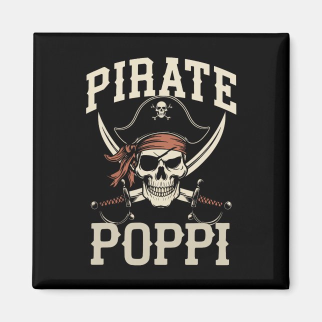 Aimant Pirate Poppi drôle Capitaine correspondant coût d' (Devant)
