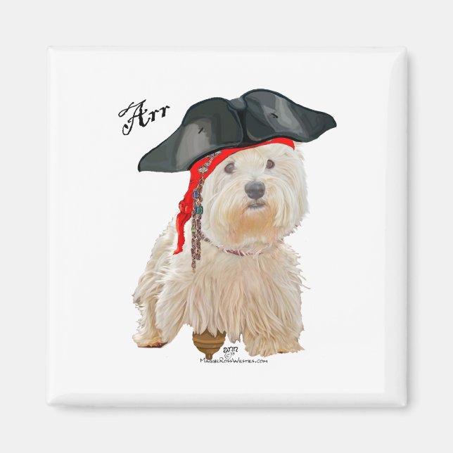 Aimant Pirate Westie (Devant)