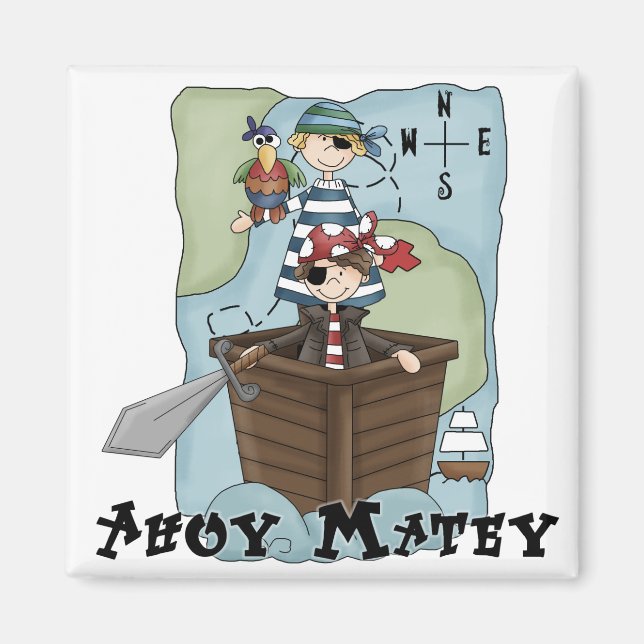 Aimant Pirates Ahoy Tshirs et cadeaux (Devant)