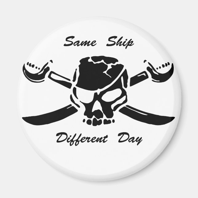 Aimant Pirates Jolly roger Même navire Jour différent (Devant)