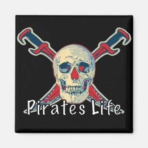 Aimant Pirates Life - 2 pouces Carré magnétique 