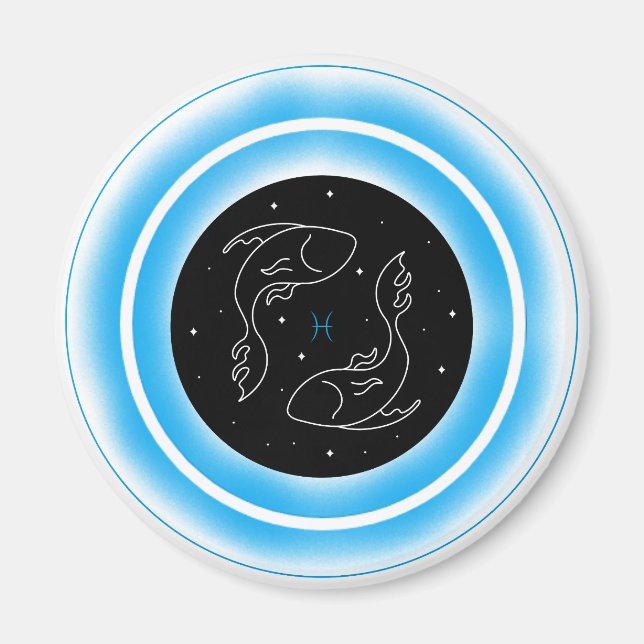 Aimant Pisces Symbol – Minimal Astrology Emblem (Devant)