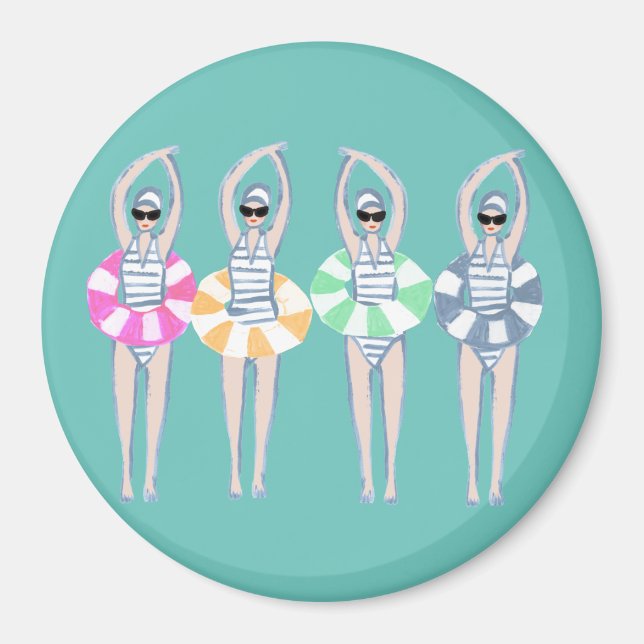 Aimant Piscine Artistique vintage Piscine Anneau (Devant)