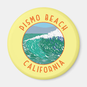 Aimant Pismo Beach California Travel Art Vintage