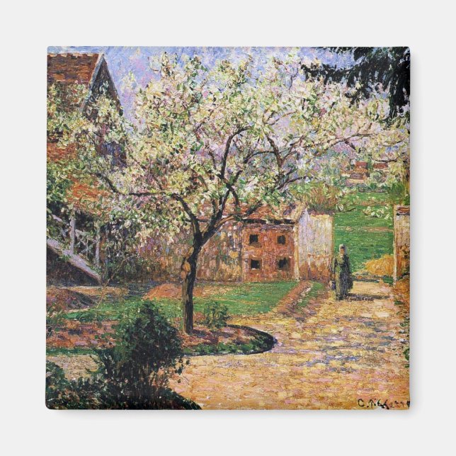 Aimant Pissaro : Arbre à prune floraison par Camille Piss (Devant)