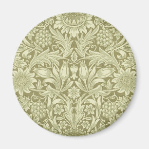 Aimant Pissenlit de William Morris Damassé Vintage Olive