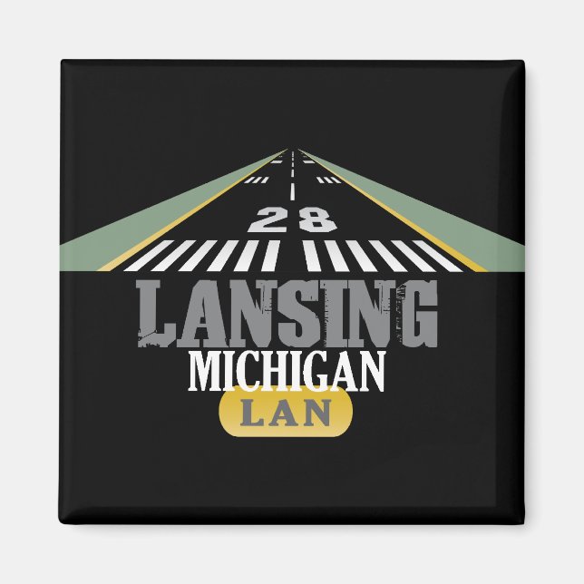 Aimant Piste 28 - Lansing Michigan LAN (Devant)