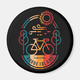 Aimant Piste cyclable Retro Rhode Islands.