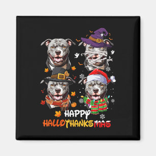 Aimant Pitbull Chien Hallothanksmas Halloween Thanksgivin