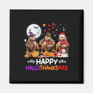 Aimant Pitbull Chien Noël Hallothankmas Joyeux Thanksgi