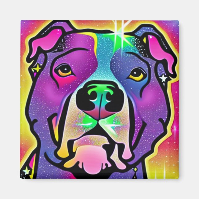 Aimant Pitbull Dog Pop Art (Devant)