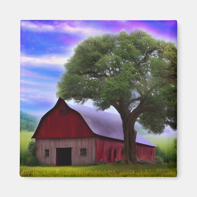 Aimant Pittoresque Rustique Feuille d'érable d'automne (Devant)