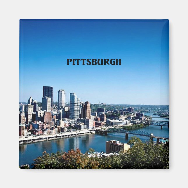 Aimant Pittsburgh, Pennsylvanie photo d'une ligne aérienn (Devant)