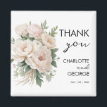 Aimant pivoines roses blanches fleurs rustiques mariage f<br><div class="desc">peonies rose blanche fleur mariage rustique faveurs,  facilement customisé et personnalisé pour vos événements mariages spéciaux en ajoutant le texte du nom et de la date</div>