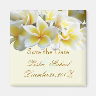 Aimant PixDezines Date de sauvegarde, Plumeria Lei