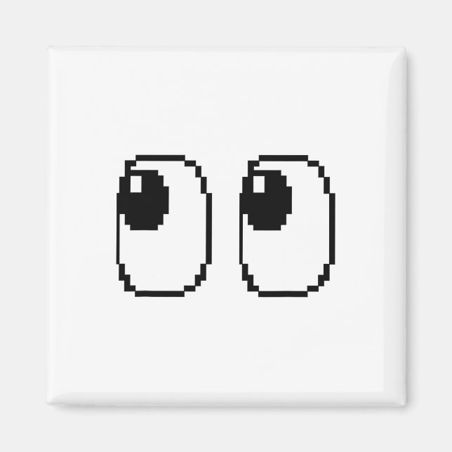 Aimant Pixel Ghost Eyes Halloween Game Group Costume (Devant)