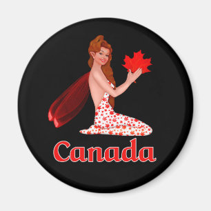 Aimant Pixie canadienne avec feuille d'érable