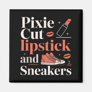 Aimant Pixie cut lipstick and sneakers short hair style 