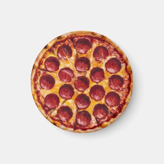Aimant Pizza au Pepperoni (Devant)