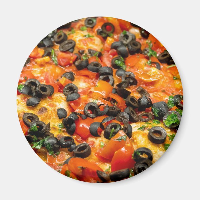 Aimant Pizza aux olives noires (Devant)