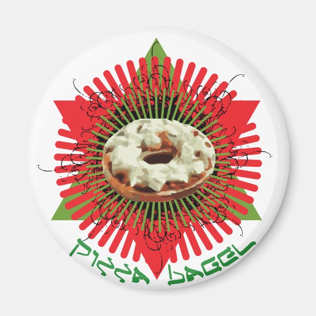 Aimant Pizza Bagel : Juif Italien (Devant)