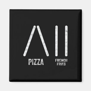 Aimant Pizza et frites ski façon - Drôle de ski