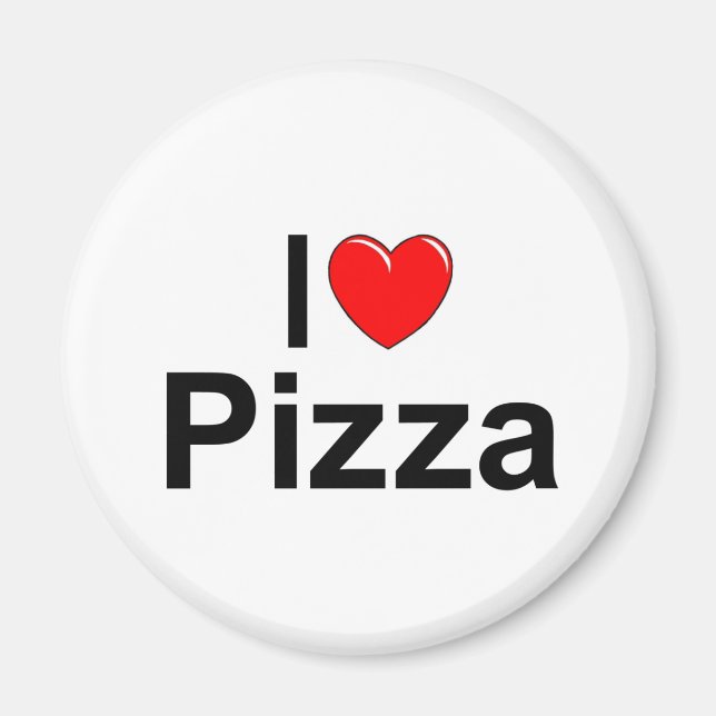 Aimant Pizza I Love (Coeur) (Devant)