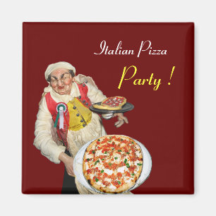 Aimant PIZZA ITALIENNE, rouge