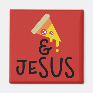Aimant Pizza Pepperoni Jésus Foi Citation Biblique