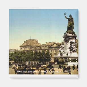 Aimant Place de la République 1900, Vintage Paris France