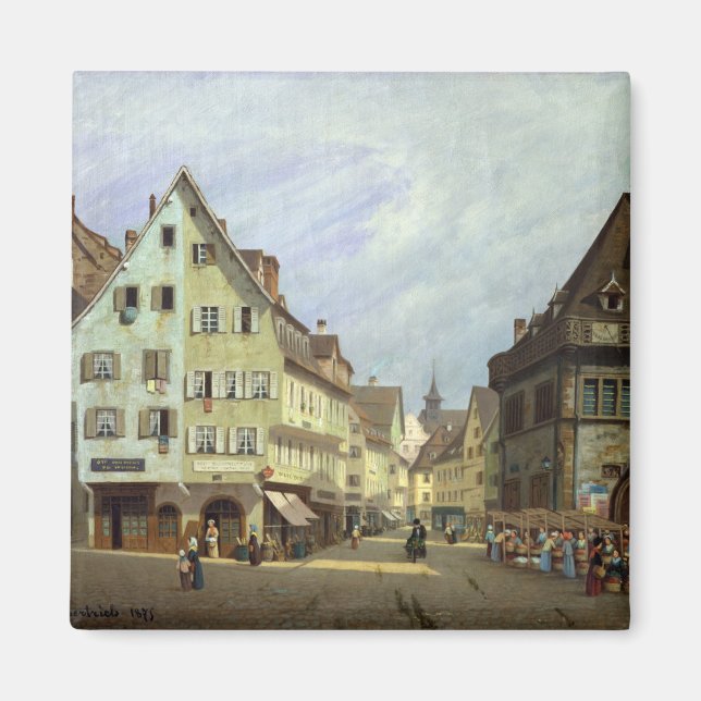Aimant Place des Marches-aux-Fruits, Colmar, 1875 (Devant)