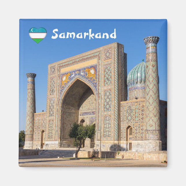 Aimant Place du Registan au coucher du soleil - Samarkand (Devant)
