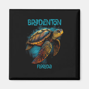 Aimant Plage de Bradenton Floride Fl Rétro Vintage Tortue