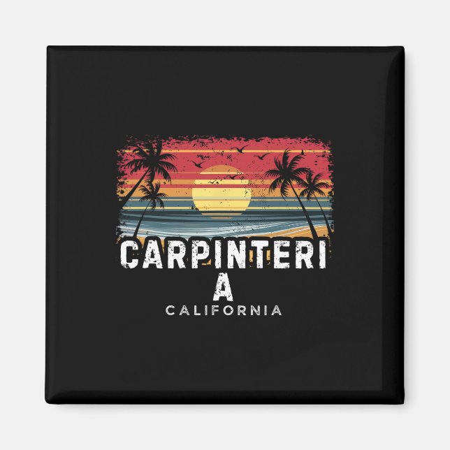 Aimant Plage de Carpinteria Californie Surfboard Beach  (Devant)