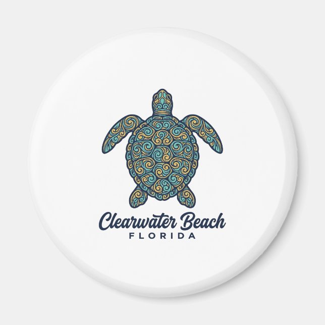 Aimant Plage de Clearwater Floride Tortue de mer Concepti (Devant)