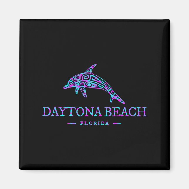 Aimant Plage de Daytona Floride Garçons Filles Dauphin Va (Devant)