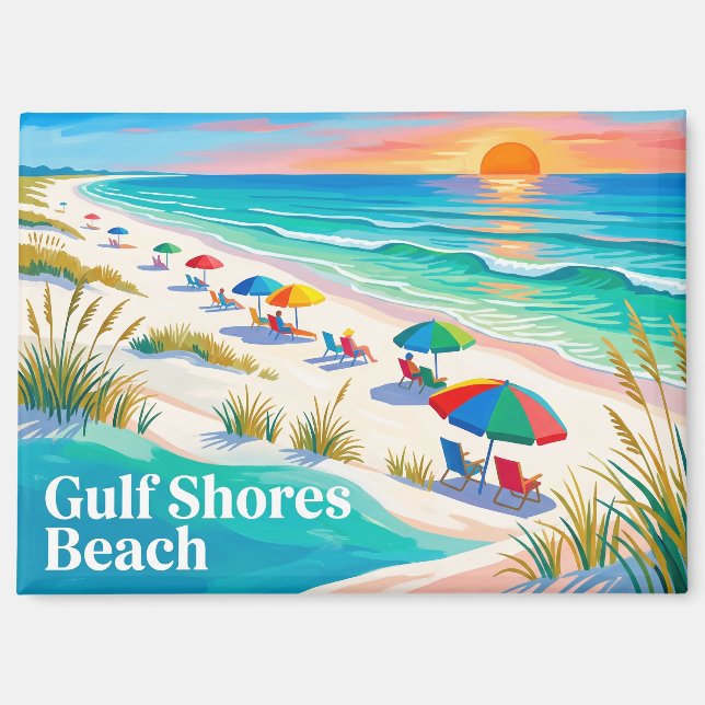 Aimant Plage de Gulf Shores Alabama (Recto)