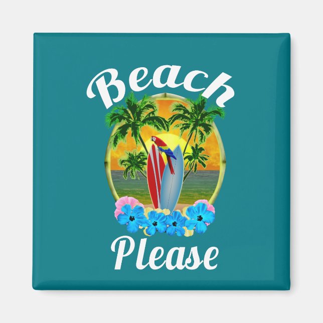 Aimant Plage de l'île tropicale S'il vous plaît (Devant)