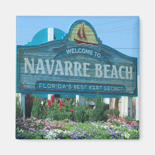 Aimant Plage de Navarre, Floride, Affiche de bienvenue Ph