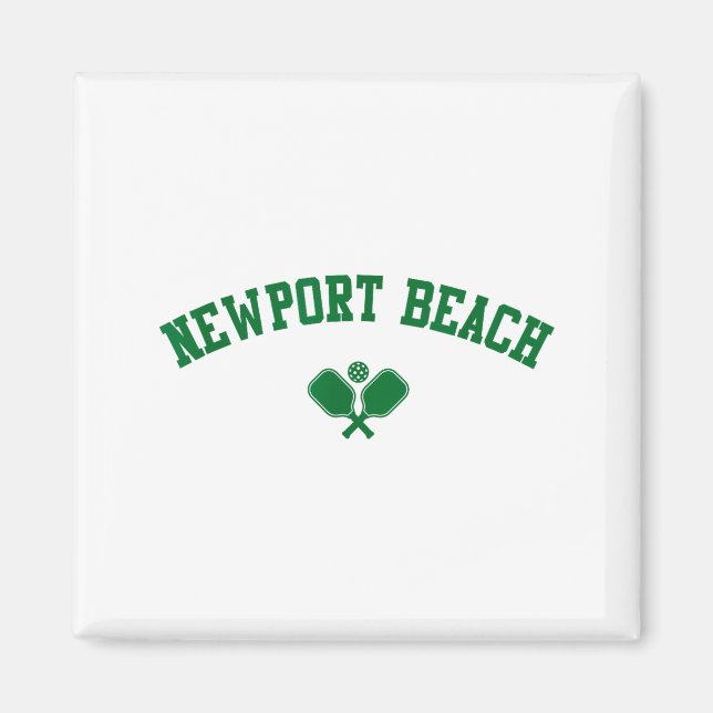 Aimant plage de Newport pickleball vert  (Devant)