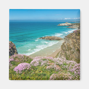 Aimant Plage de Newquay dans le nord de Cornwall falaise 